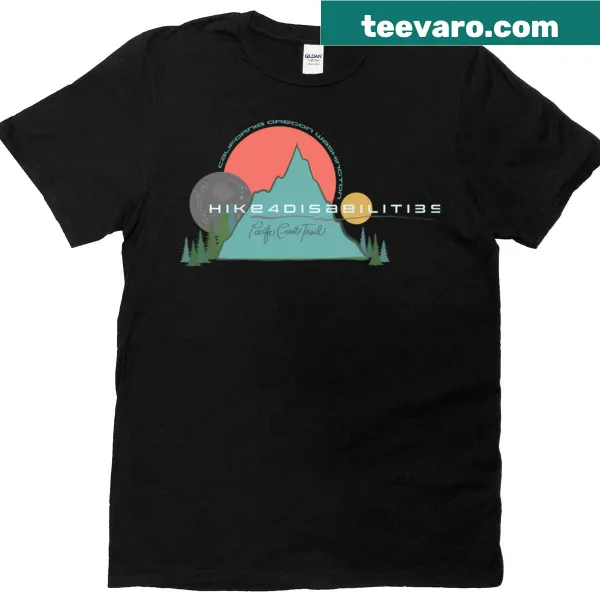 Illustrative hiking t-shirt promoting accessibility for all