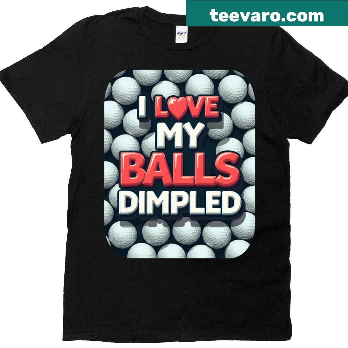 Funny graphic t-shirt with I Love My Balls phrase — on a men's t-shirt