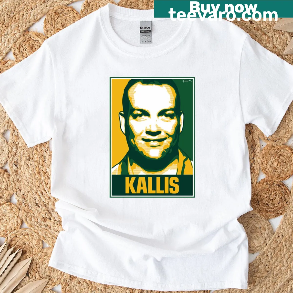 Bold typography design featuring 'Kallis' on a classic T-shirt — on a men's t-shirt