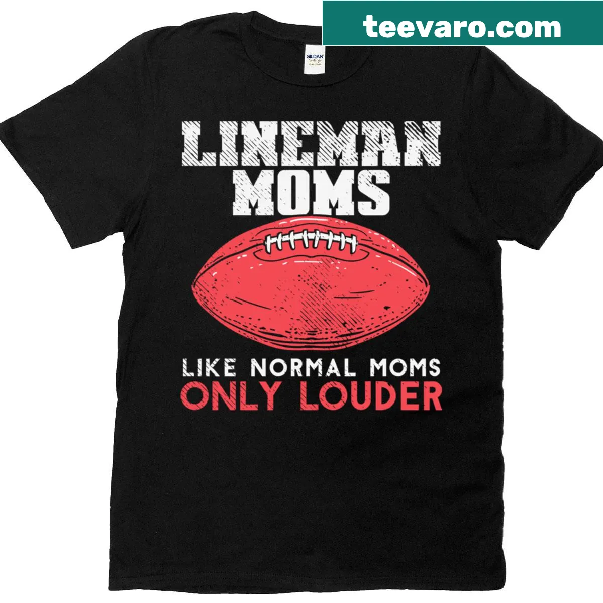 Lineman Moms Like Normal American Football text design — on a men's t-shirt