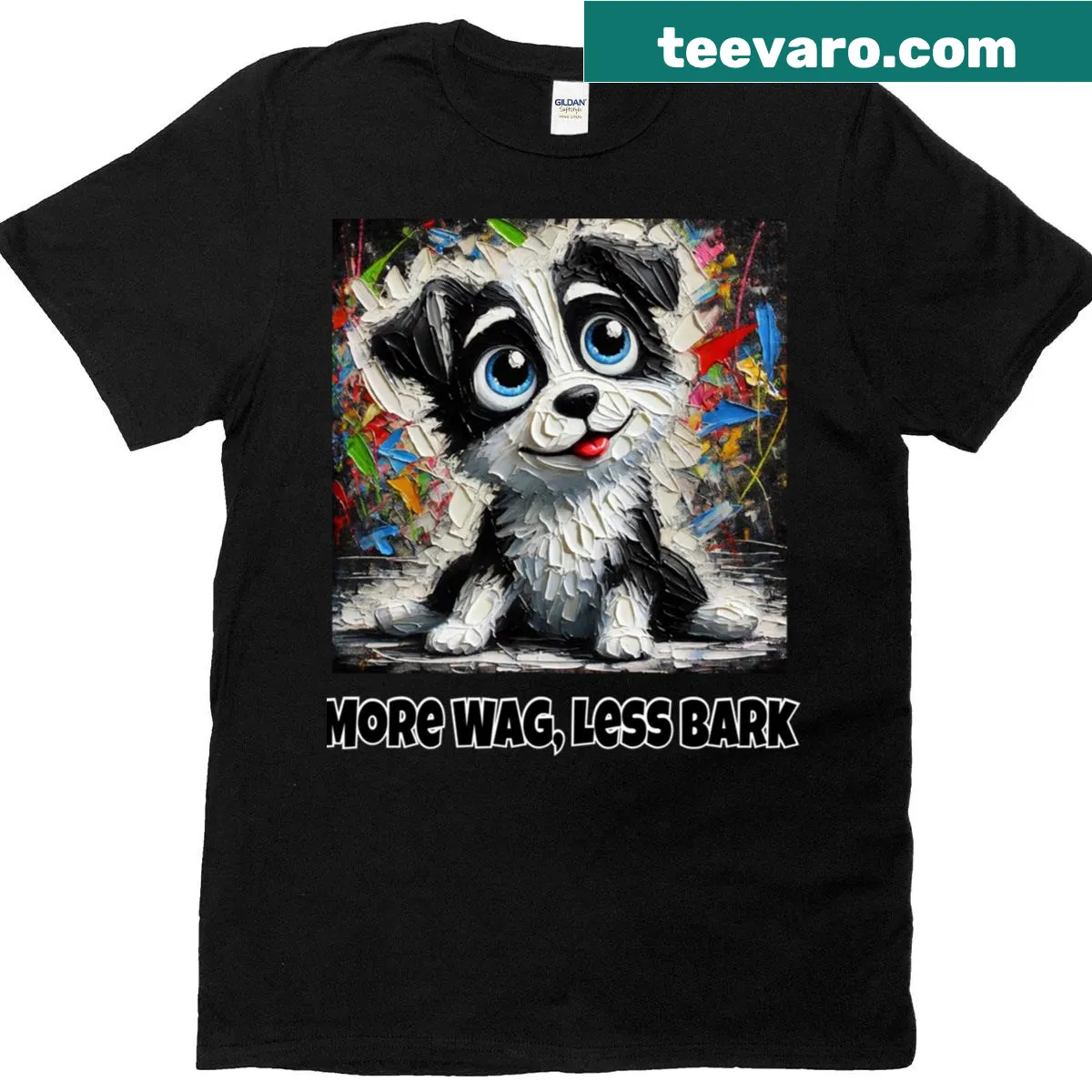 Funny dog t-shirt with slogan about wagging tails — on a men's t-shirt