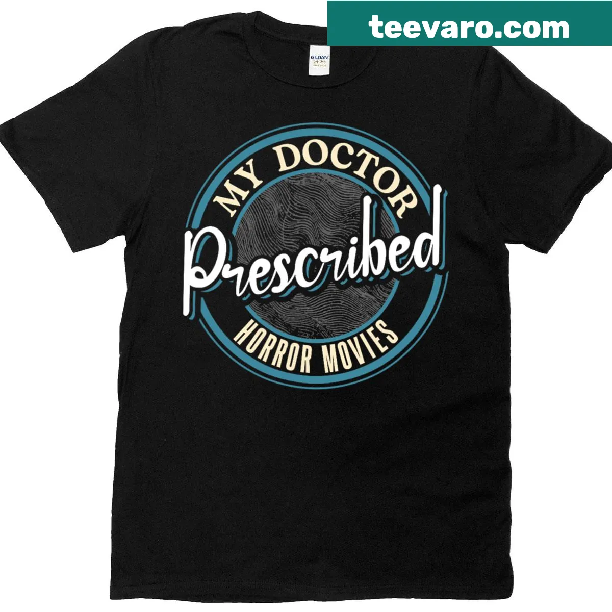Funny horror movie-themed t-shirt with bold text — on a men's t-shirt
