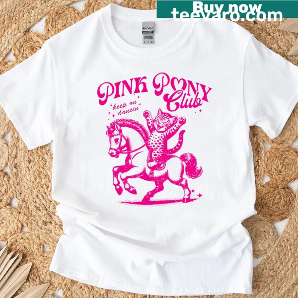 Cartoon pony and cat design on birthday t-shirt