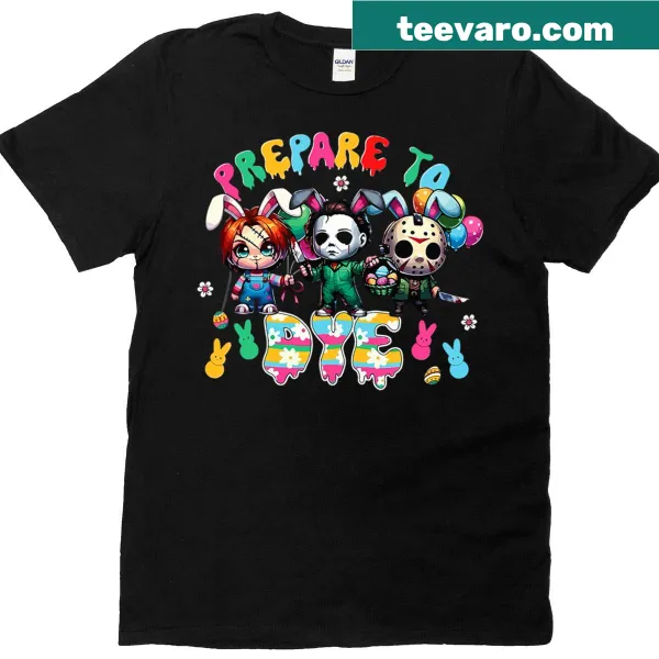 Funny Easter-themed family matching t-shirt with horror characters