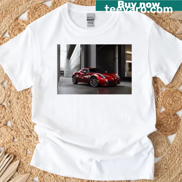 Alfa Romeo 4c coupe illustration on a classic t-shirt