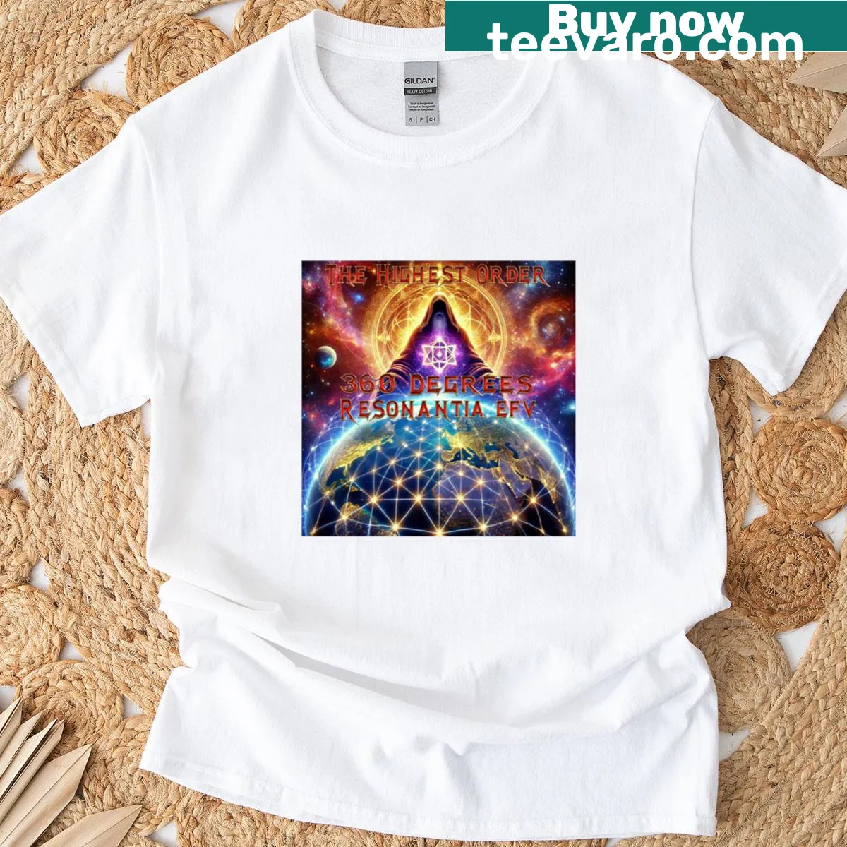 Bold typography T-shirt featuring 'The Highest Order 360 Degrees' text — on a men's t-shirt