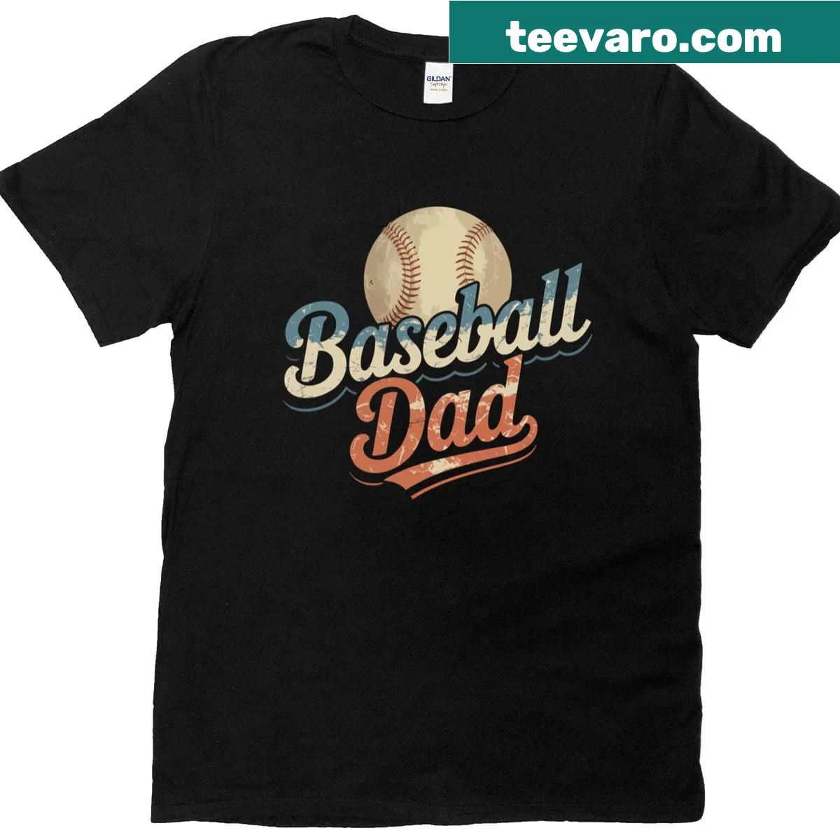 Vintage-style Baseball Dad T-shirt with retro graphics — on a men's t-shirt