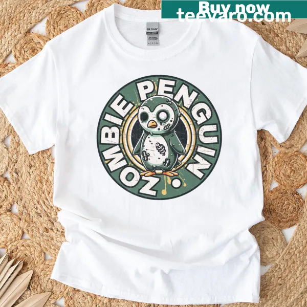 Cartoon zombie penguin on a classic t-shirt