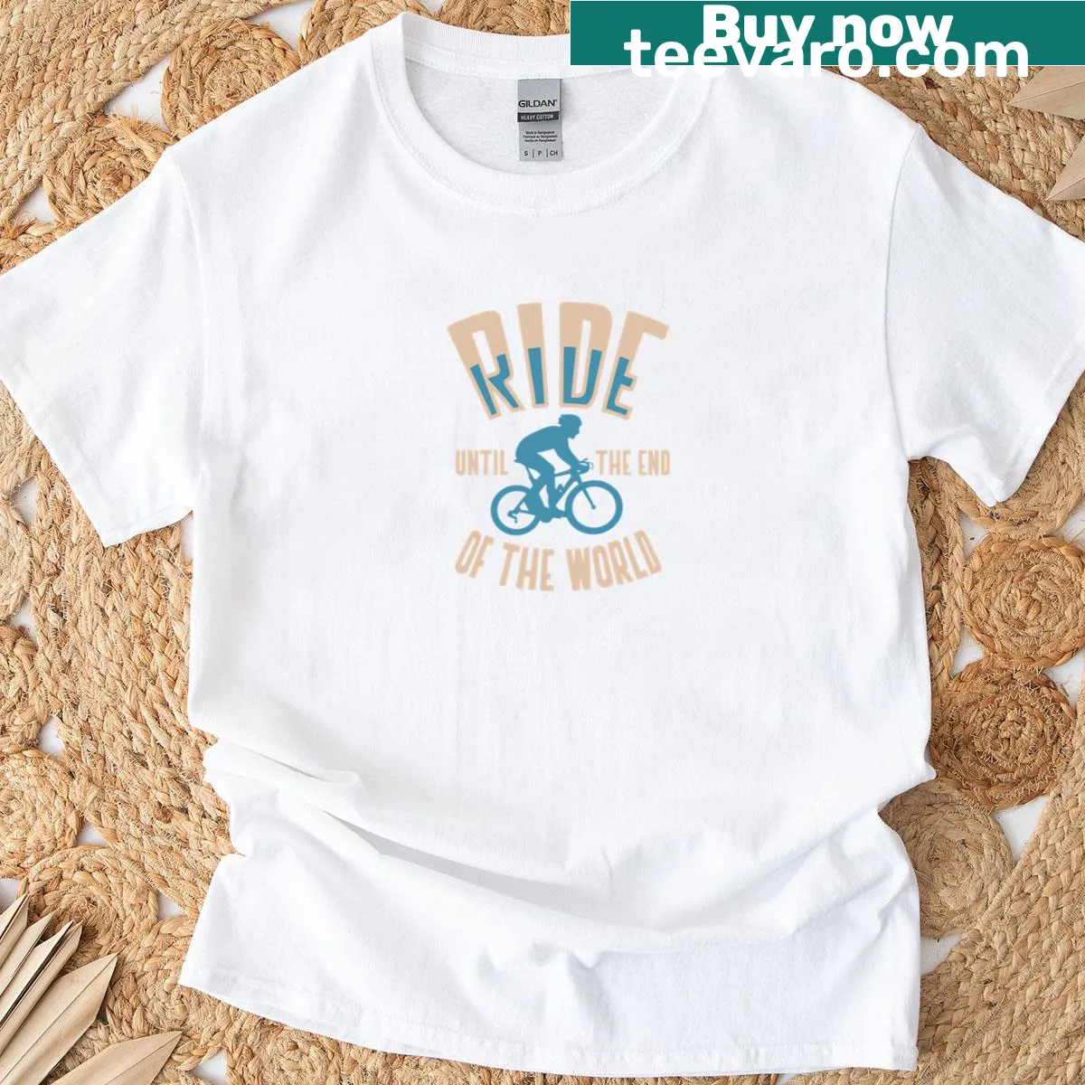 Inspirational cycling graphic on T-shirt — on a men's t-shirt