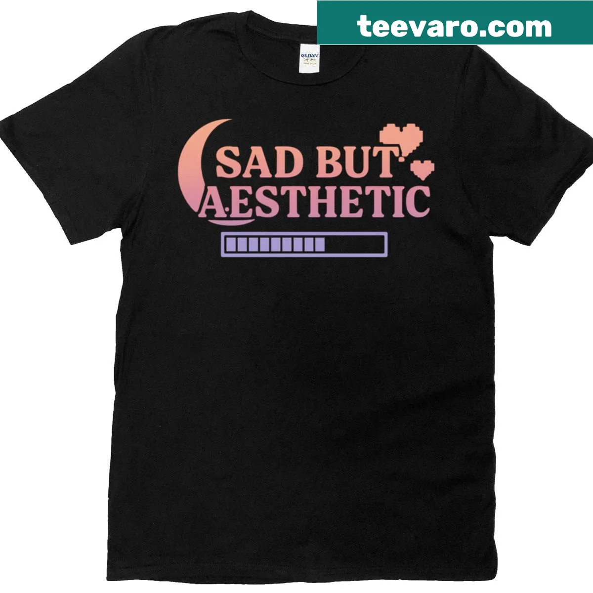 Aesthetic T-shirt with the phrase Sad But Aesthetic — on a men's t-shirt