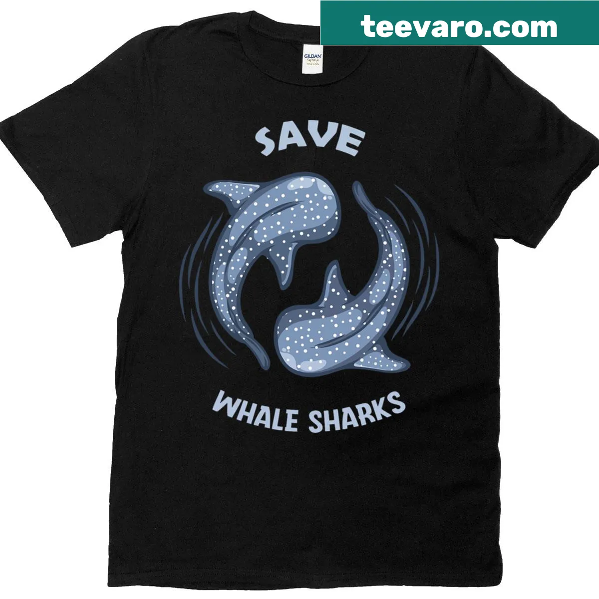 Illustrative t-shirt promoting whale shark conservation — on a men's t-shirt