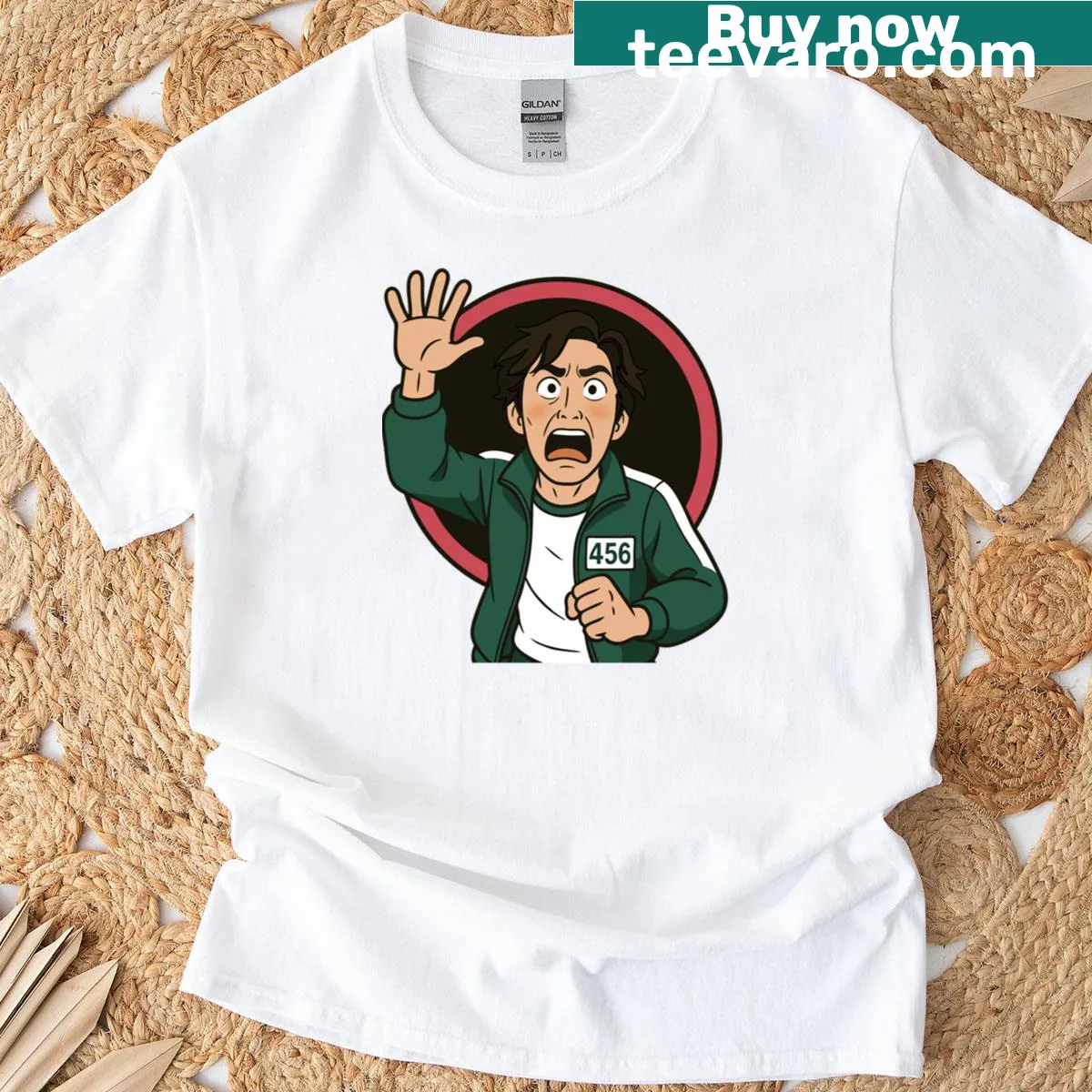 Classic T-shirt featuring Seong Gi-hun from Squid Game — on a men's t-shirt