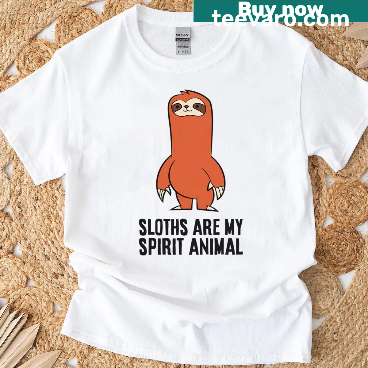 Funny Sloth T-shirt with humorous typography — on a men's t-shirt