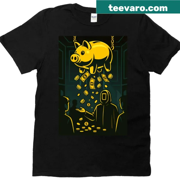 Classic design featuring the Squid Game piggy bank on a t-shirt