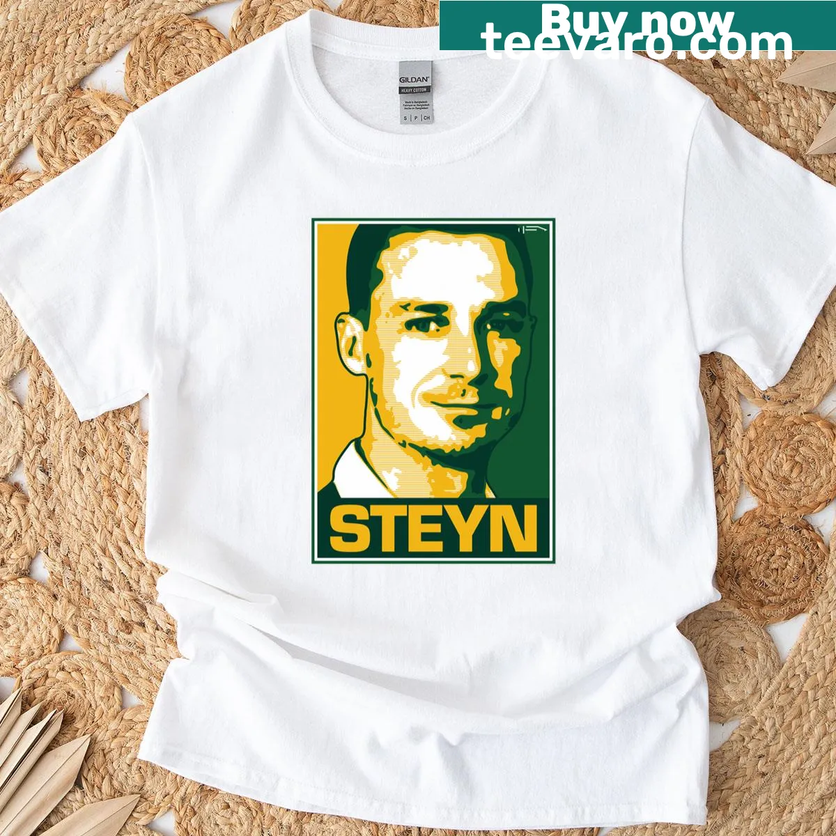 Classic South Africa t-shirt featuring bold Steyn design — on a men's t-shirt