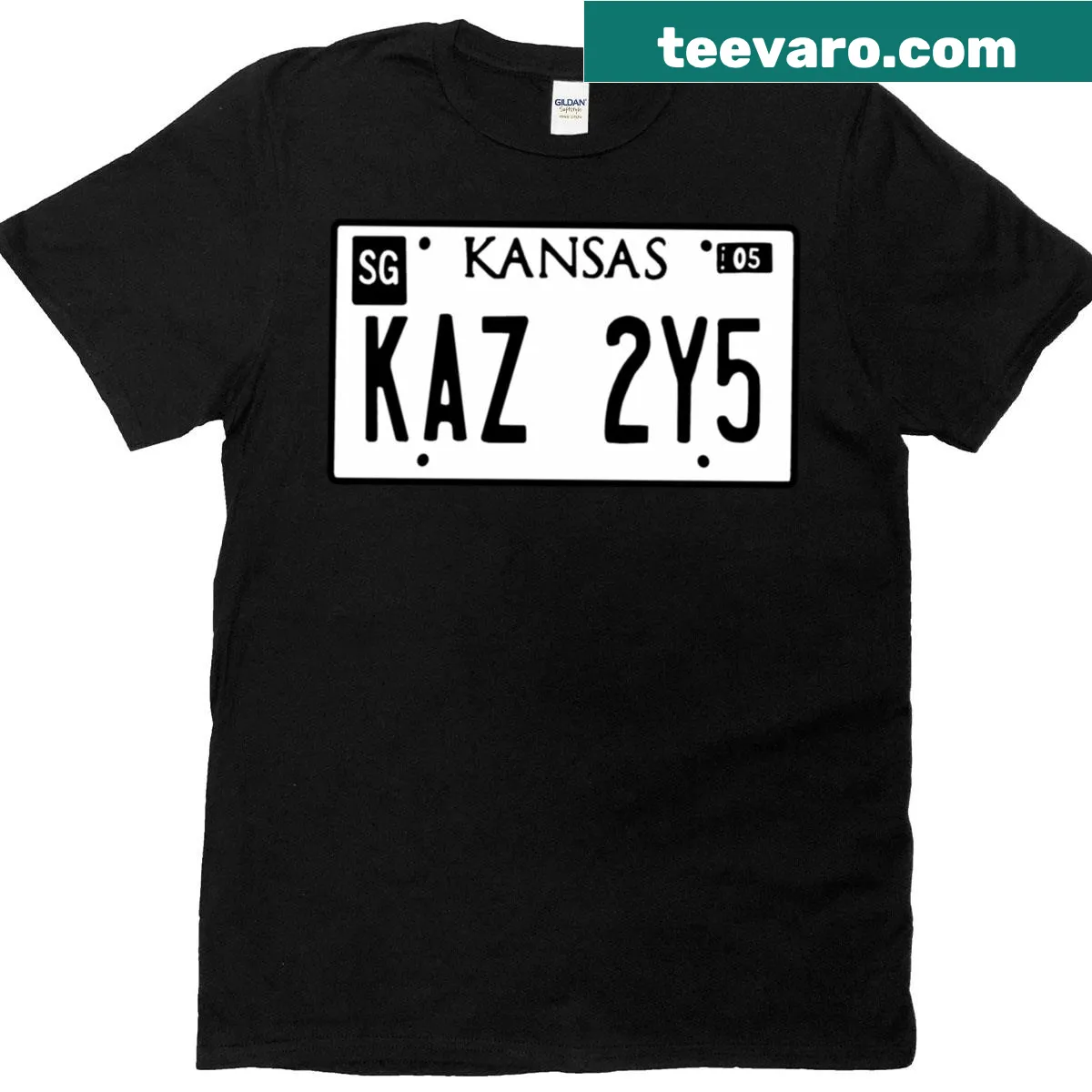 Classic T-shirt featuring a detailed graphic of the Supernatural Impala plate. — on a men's t-shirt
