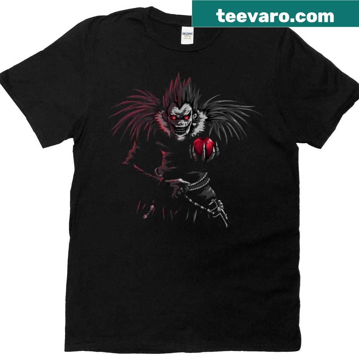 Serene graphic tee featuring Shinigami, the death god from mythology — on a men's t-shirt