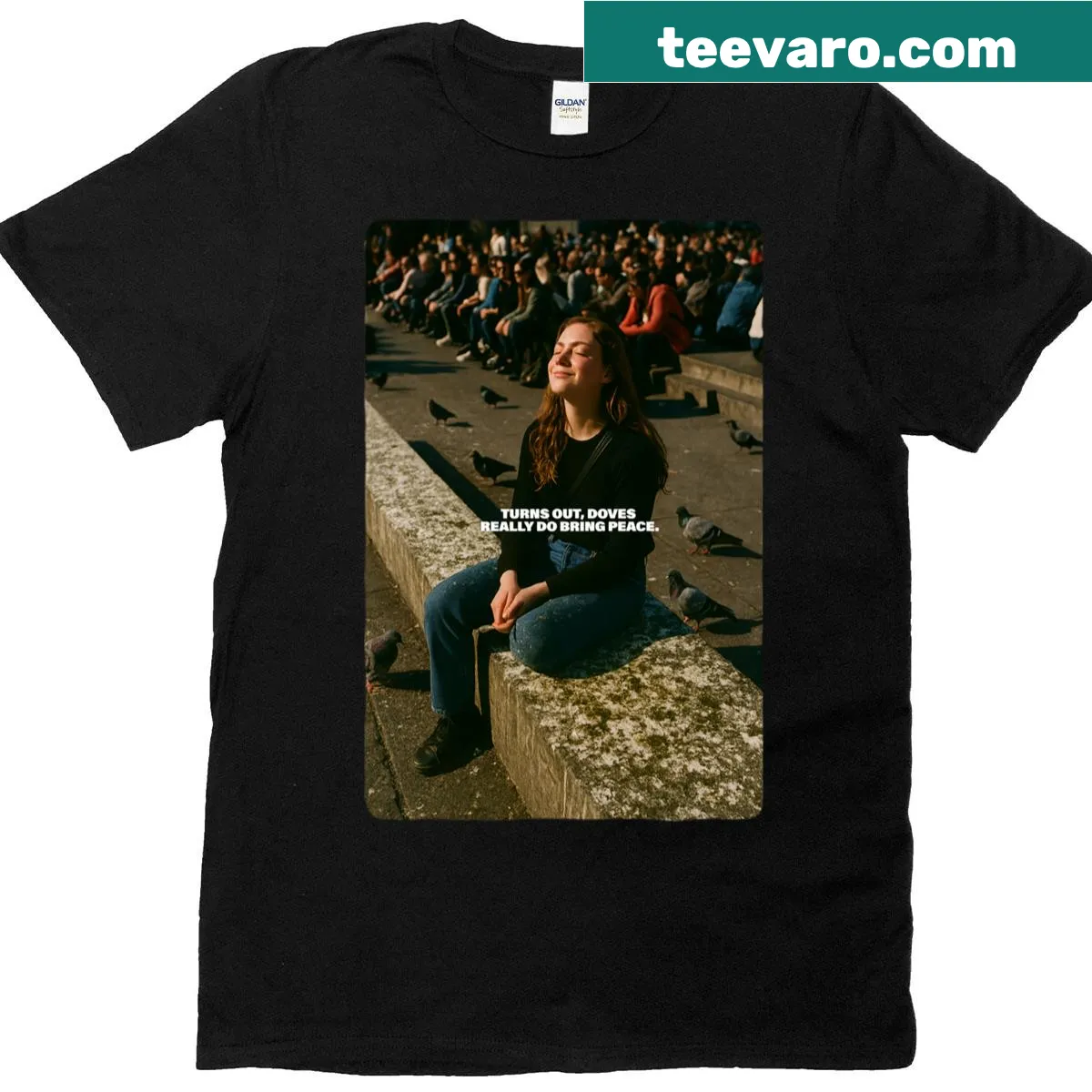 Heartfelt quote about peace on a classic t-shirt — on a men's t-shirt