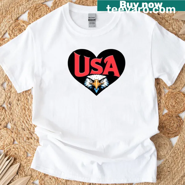 Bold typography design featuring USA on a classic tee