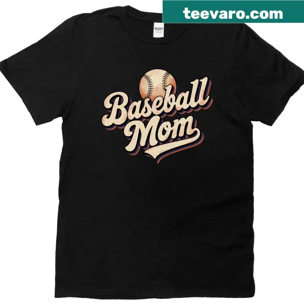 Vintage Baseball Mom T-shirt with team support design
