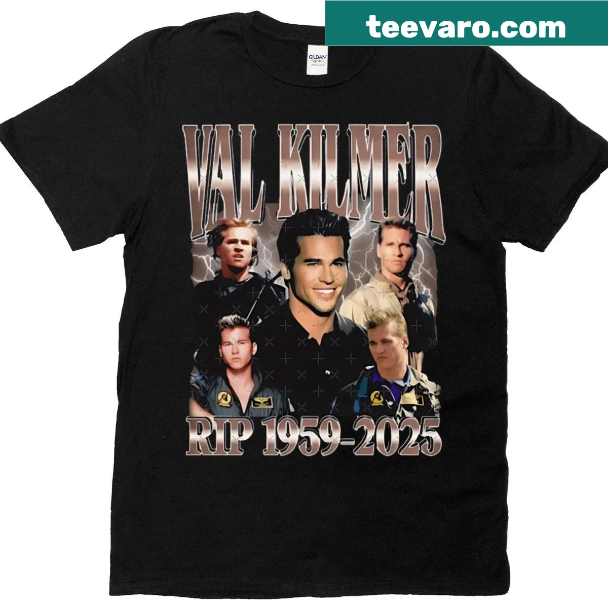 Vintage 90s style T-shirt with Rip 2025 graphic — on a men's t-shirt