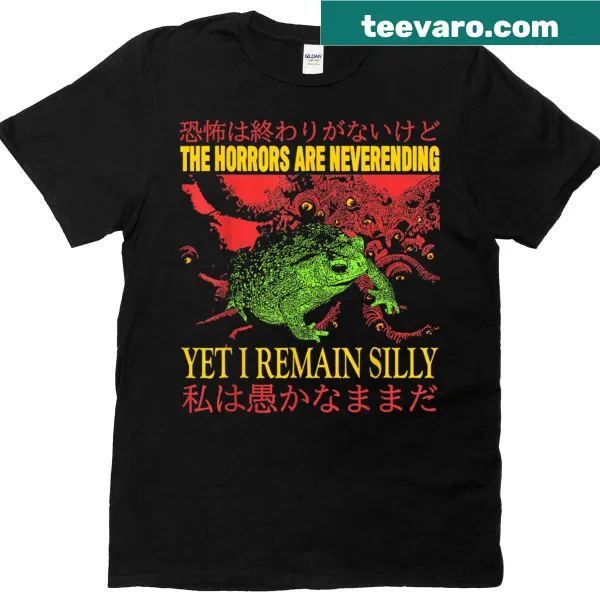 Frog horror illustration on a vintage style t-shirt