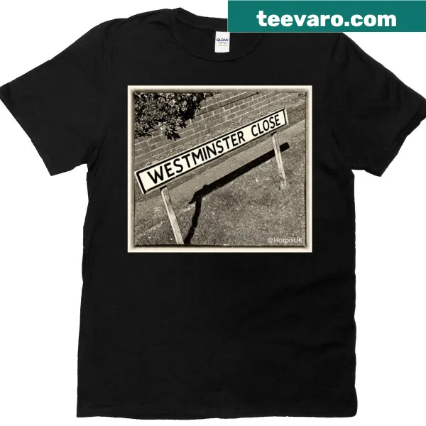 Classic t-shirt showcasing an emblem of Westminster Close and surrounding areas
