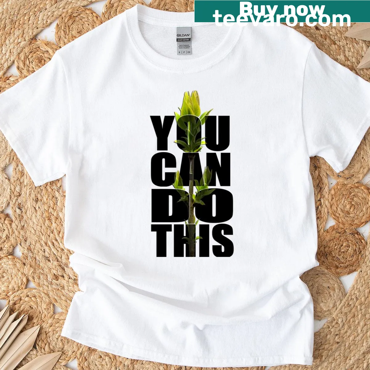 Inspirational text on a classic T-shirt promoting motivation — on a men's t-shirt