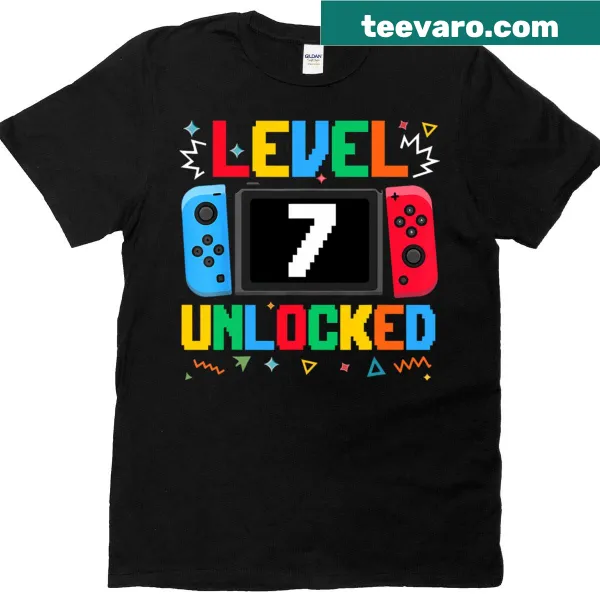 Level 7 Unlocked birthday t-shirt for boys