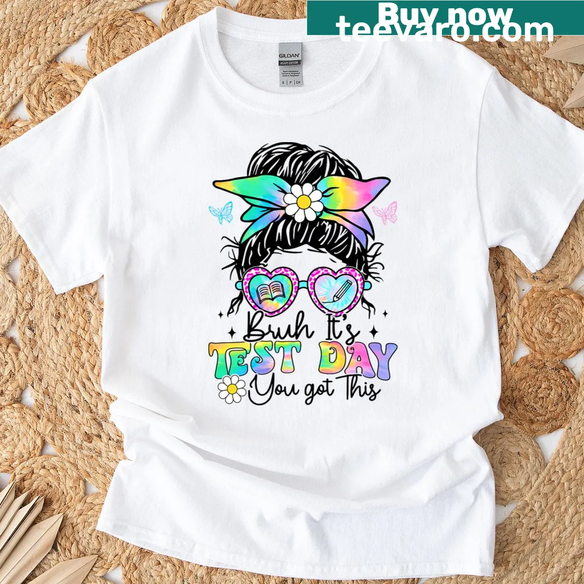 Motivational Test Day Teacher T-shirt design — on a men's t-shirt