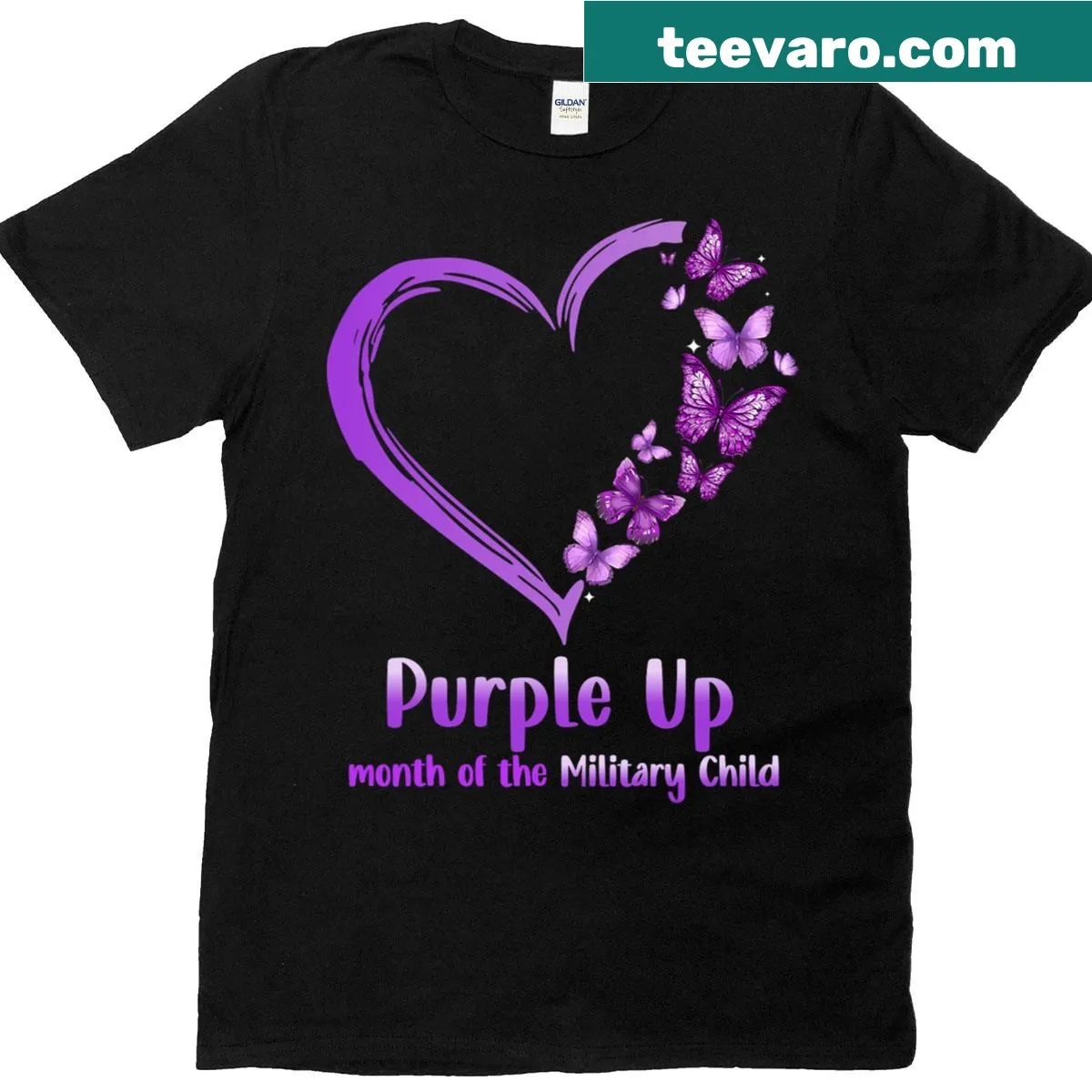 Heart-shaped butterfly illustration on a military kids t-shirt — on a men's t-shirt