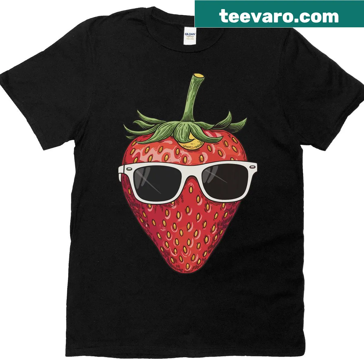 Cute strawberry-themed T-shirt design for fruit lovers — on a men's t-shirt