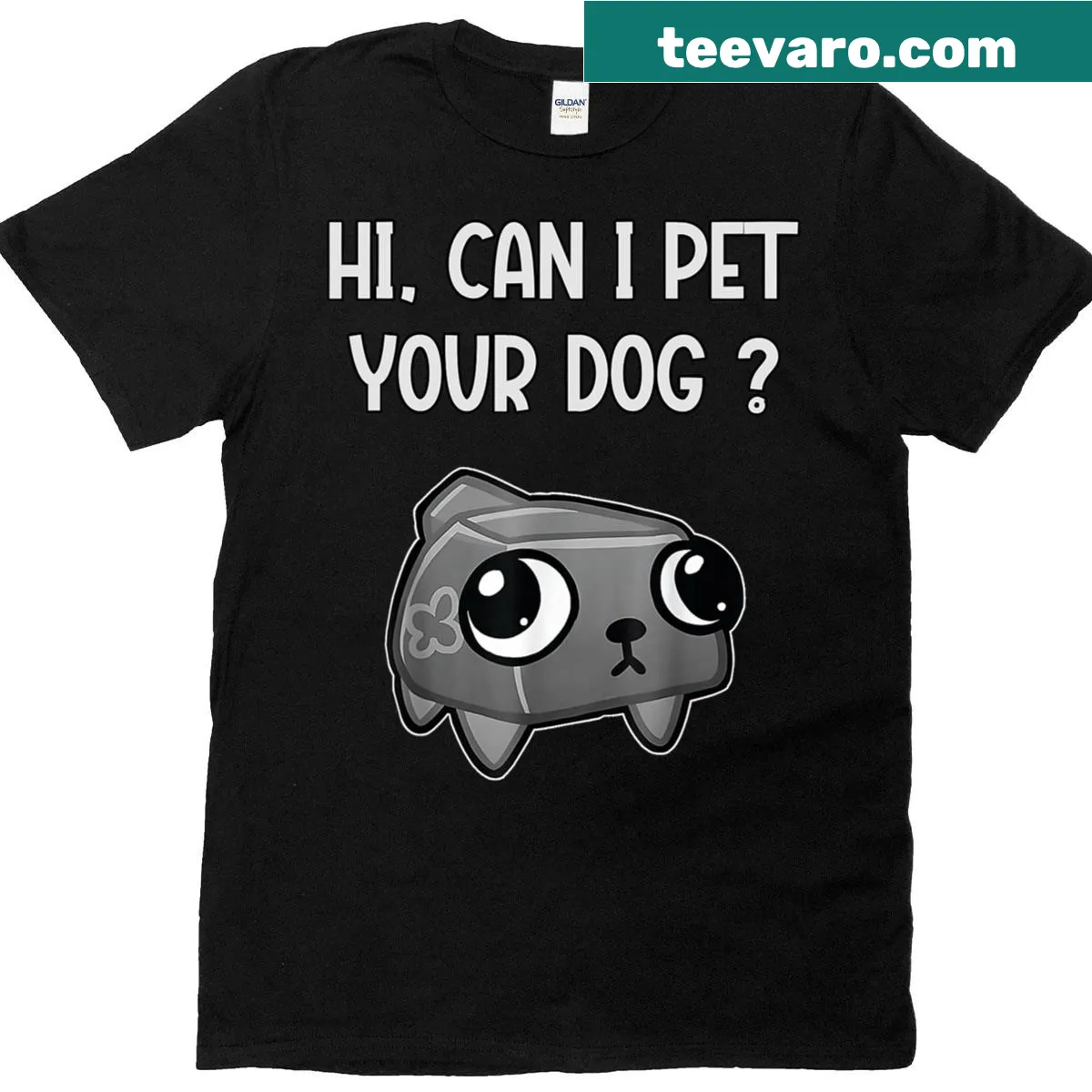 Cute shirt asking 'Can I Pet Your Dog?' with a cartoon design — on a men's t-shirt