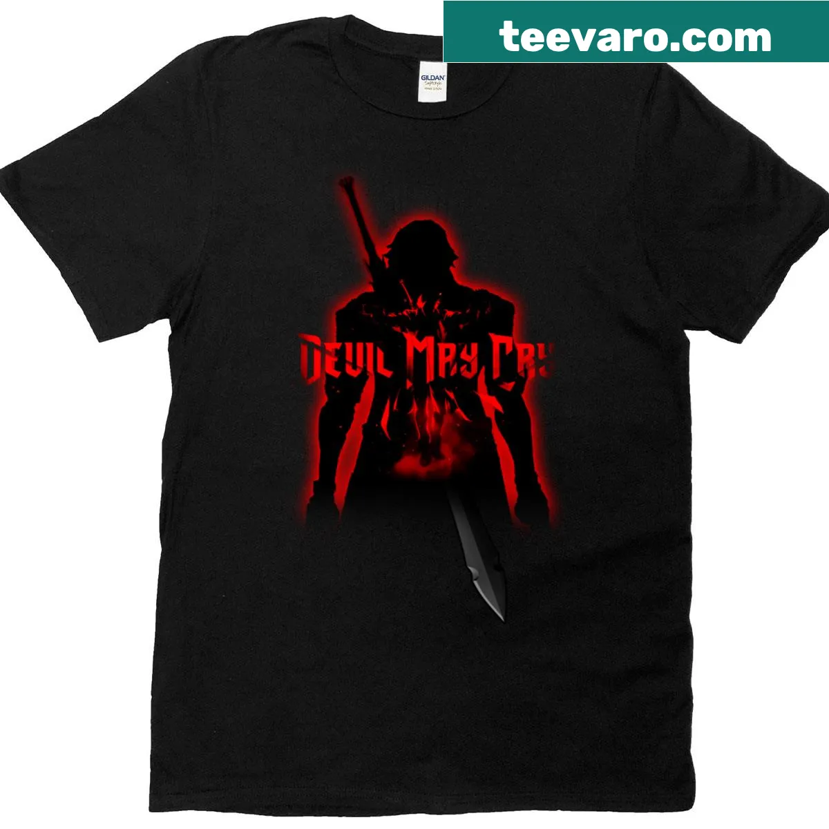 Dante from Devil May Cry graphic T-shirt — on a men's t-shirt