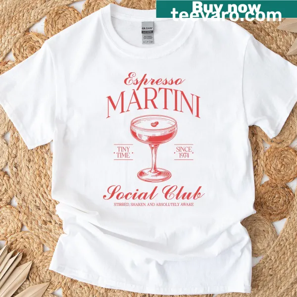 Cute espresso martini illustration t-shirt for women