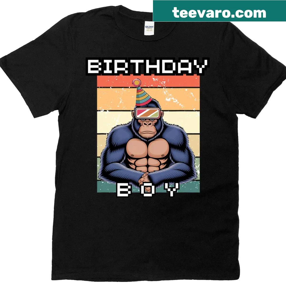 Gamer T-shirt with gorilla design for kids — on a men's t-shirt