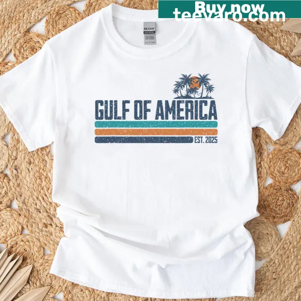 Vintage-style Gulf of USA T-shirt celebrating beach vibes and nostalgia
