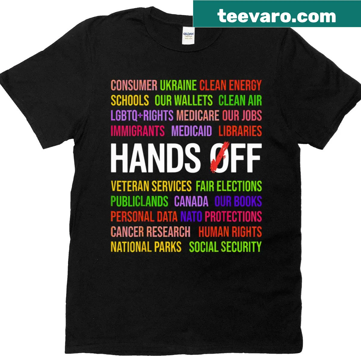 Minimalist t-shirt with Hands Off slogan for casual expression — on a men's t-shirt