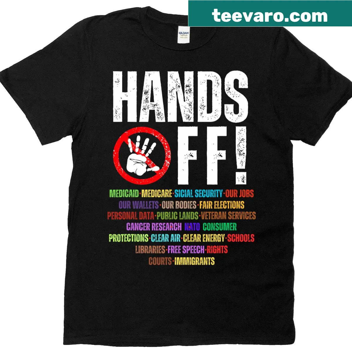 Text advocating for Social Security and Medicare on T-shirt — on a men's t-shirt