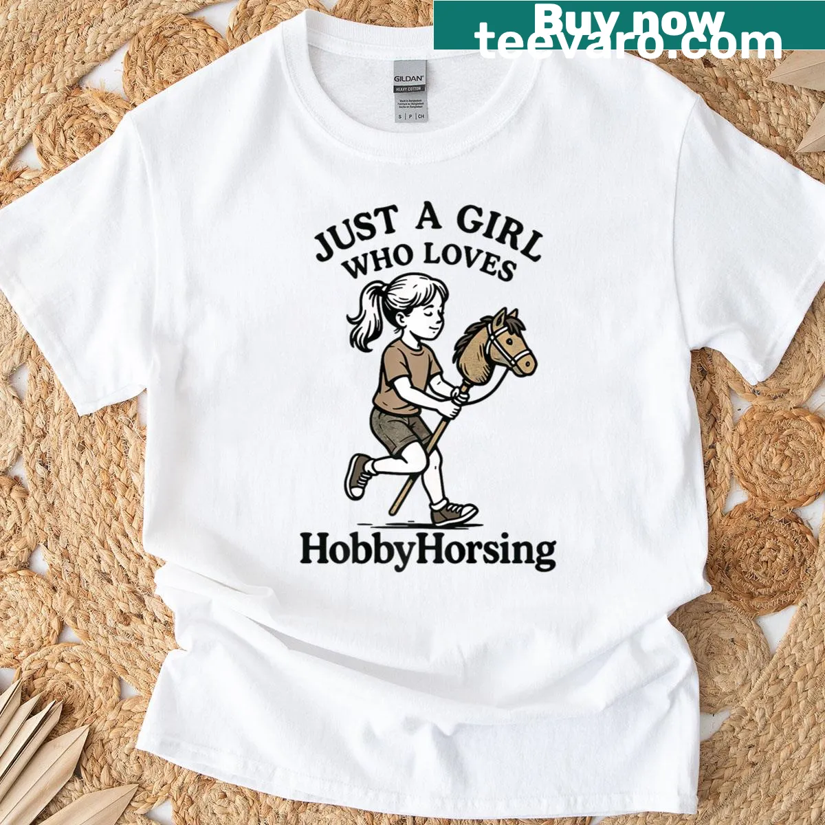Cute t-shirt for girls who love hobby horsing — on a men's t-shirt