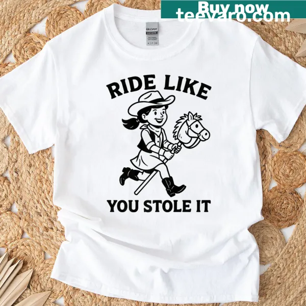 Playful t-shirt for kids with hobby horsing theme