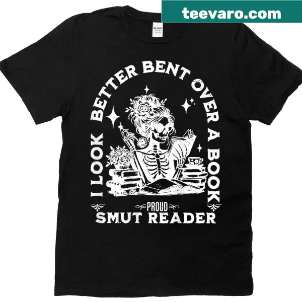 Humorous T-shirt with the phrase I Look Better Bent Over A Book