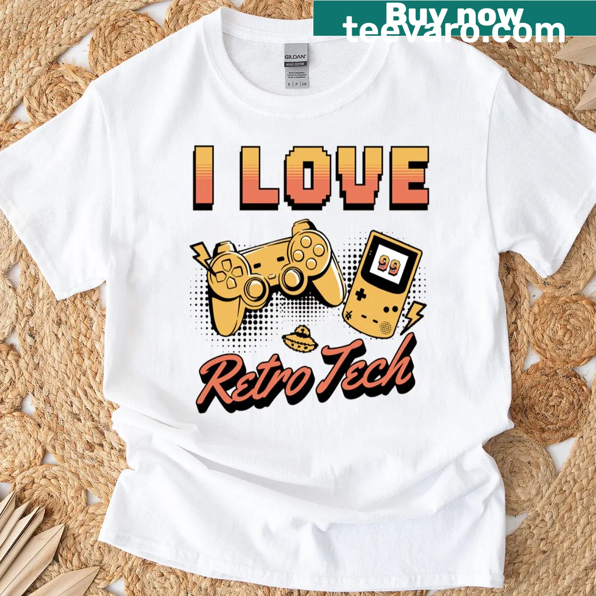 Retro T-shirt celebrating vintage technology — on a men's t-shirt