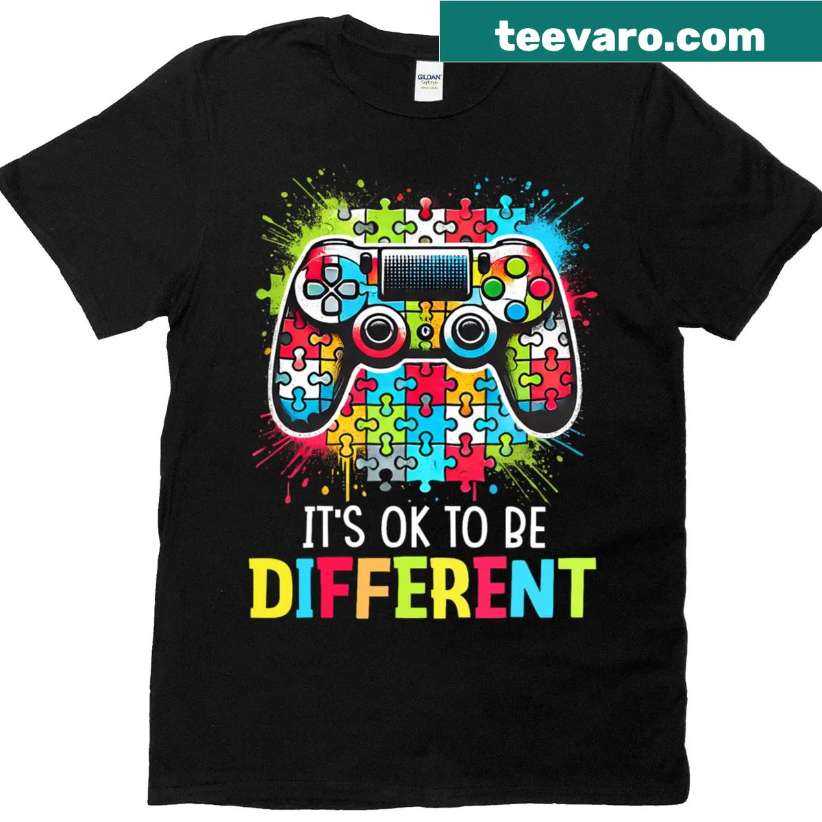 Video game t-shirt promoting autism awareness and differences — on a men's t-shirt