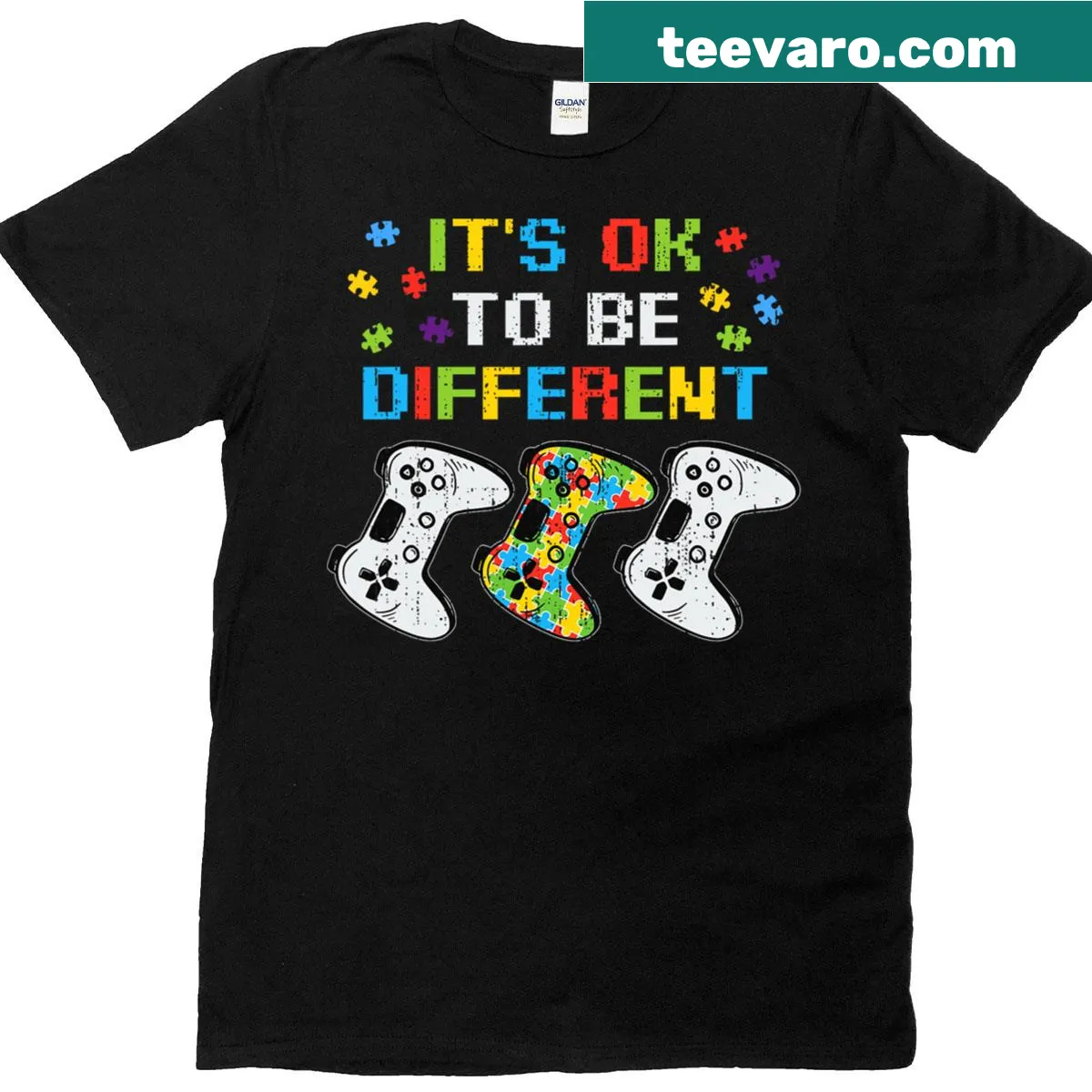 Kids' T-shirt for gamers promoting autism awareness — on a men's t-shirt