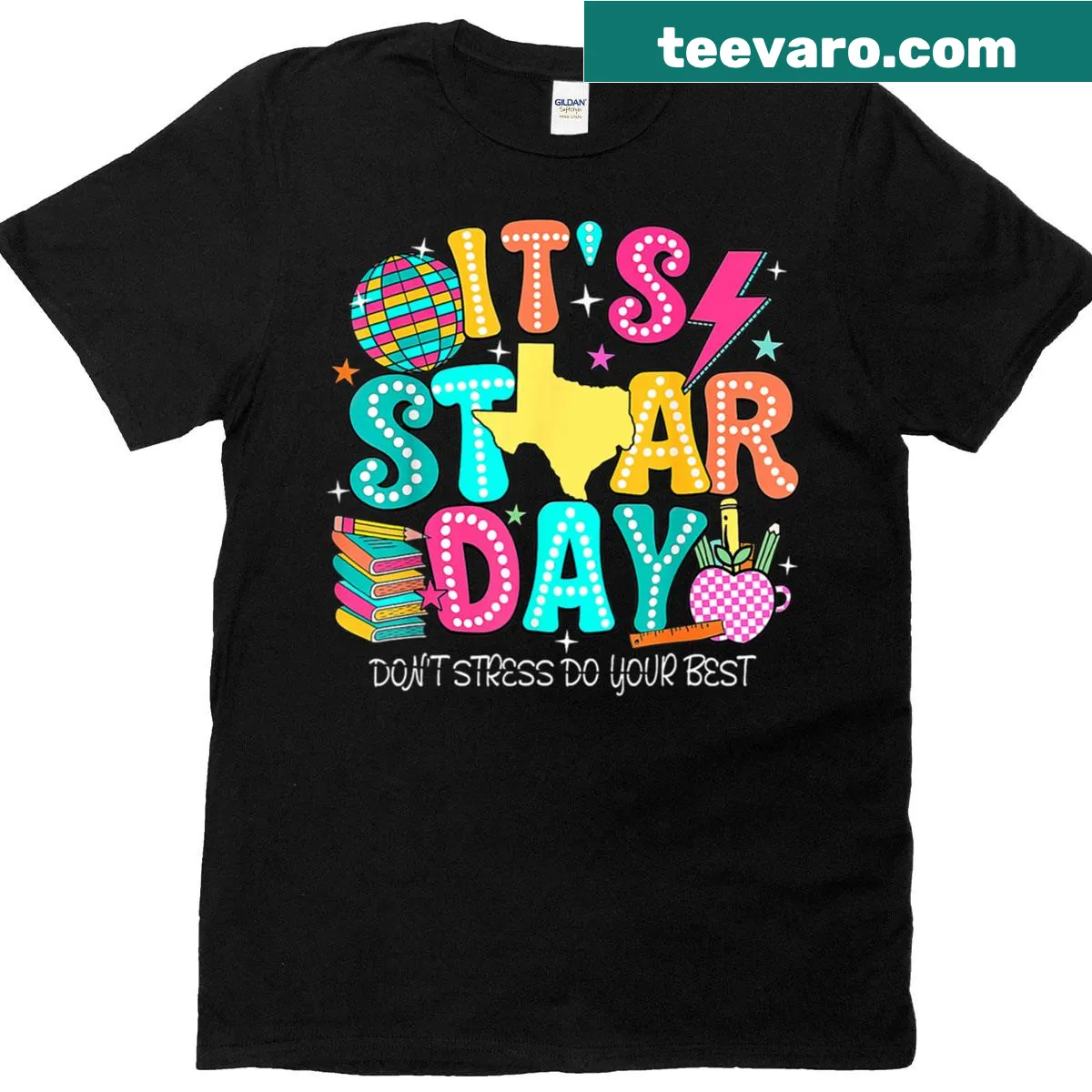 Teacher's T-shirt for state testing day with a thoughtful design — on a men's t-shirt