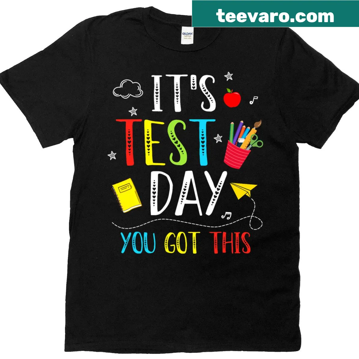 Inspirational text design on Test Day T-shirt for students and teachers — on a men's t-shirt