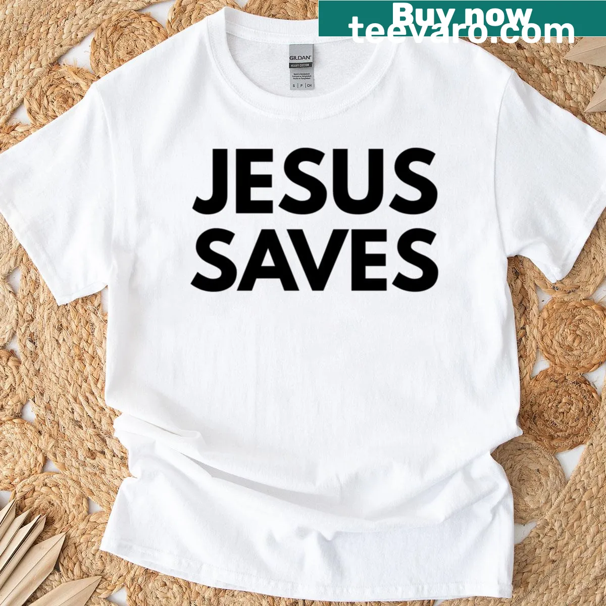Bold faith-themed t-shirt with scripture and inspirational quotes — on a men's t-shirt