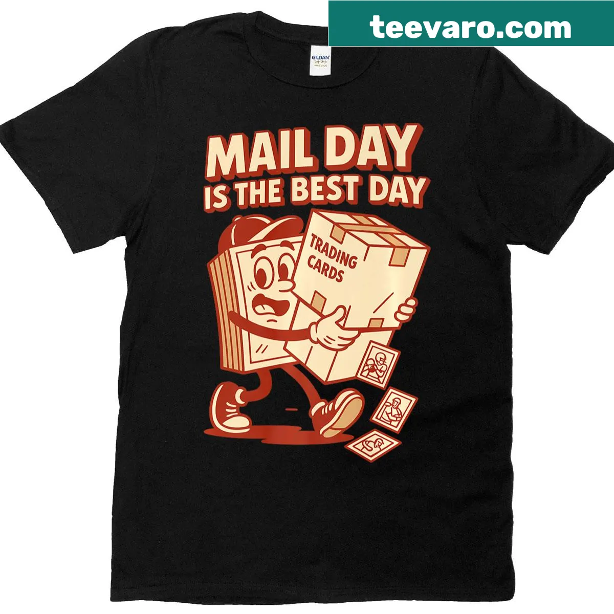 T-shirt with the phrase 'Mail Day Is The Best Day' for card collectors — on a men's t-shirt