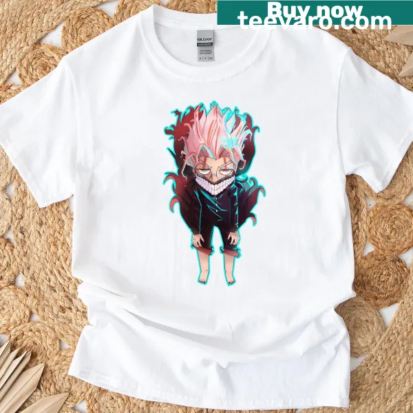 Charming chibi graphic tee featuring Okarun character